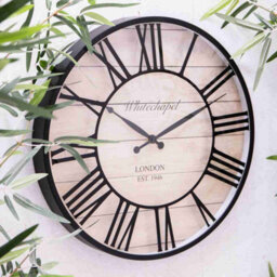 Annibells Black & Wood Effect Roman Numeral Wall Clock (12968) - thumbnail 2