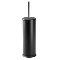 Harbour Housewares 2X Matt Black Toilet Brushes With Holder - Round Brush Non Slip Base Rust Resistant Toilet Cleaning Brush Set - thumbnail 4