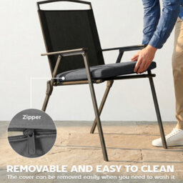 Outsunny 2Pcs Garden Chair Cushions, Waterproof Seat Pads, Dark Grey - thumbnail 7