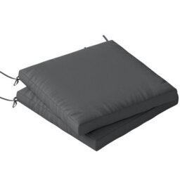 Outsunny 2Pcs Garden Chair Cushions, Waterproof Seat Pads, Dark Grey - thumbnail 2