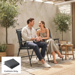 Outsunny 2Pcs Garden Chair Cushions, Waterproof Seat Pads, Dark Grey - thumbnail 9