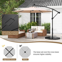 Costway 4-Piece Patio Umbrella Base 94 Kg Capacity Umbrella Stand Weighted Plate Set - thumbnail 8