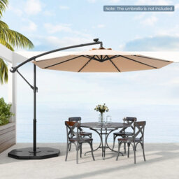 Costway 4-Piece Patio Umbrella Base 94 Kg Capacity Umbrella Stand Weighted Plate Set - thumbnail 5