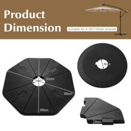 Costway 4-Piece Patio Umbrella Base 94 Kg Capacity Umbrella Stand Weighted Plate Set - thumbnail 3