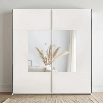 Arte Boston 203Cm Cashmere Matt Sliding Door Wardrobe - Serene Mirrored Loft Storage - image 1