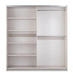 Arte Boston 203Cm Cashmere Matt Sliding Door Wardrobe - Serene Mirrored Loft Storage - thumbnail 3