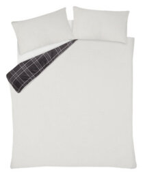 Smart Living Luxury Check Printed Flannel Fleece Duvet Cover With Pillowcases - thumbnail 5