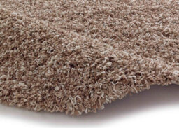 Beige Shaggy Plain Easy To Clean Rug For Dining Room-133Cm (Circle) - thumbnail 2