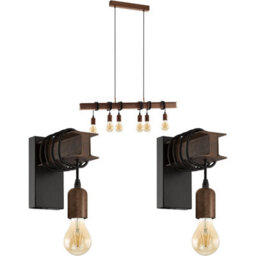 Stylish Multi Bulb Industrial Pendant Light With Matching Wall Sconces For Modern Homes - thumbnail 1