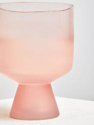 Orsina Small Matte Pink Ombre Glass Vase, Modern Two-Tonal Decorative Vase, Chic Flower Vase For Contemporary Homes - thumbnail 5
