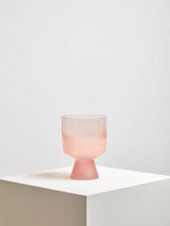 Orsina Small Matte Pink Ombre Glass Vase, Modern Two-Tonal Decorative Vase, Chic Flower Vase For Contemporary Homes - thumbnail 4