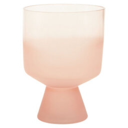 Orsina Small Matte Pink Ombre Glass Vase, Modern Two-Tonal Decorative Vase, Chic Flower Vase For Contemporary Homes