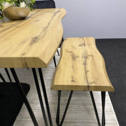 Kosy Koala Dining Table Set With 4 Black Velvet Chairs And Bench Modern Dining Room Furniture - thumbnail 3