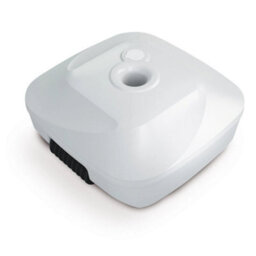 37 Liter Large Plastic Wheeled Parasol Umbrella Roller Base Stand Garden Patio White - thumbnail 1
