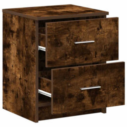 Berkfield Durable Bedside Cabinets 2 Pcs With 2 Drawers Smoked Oak 40X36X50 Cm - thumbnail 4