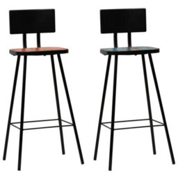 Walplus Bar Set 3 Piece Solid Reclaimed Wood Multicolour - thumbnail 8