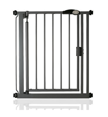 Safetots Pressure Fit Self Closing Stair Gate, Narrow, 68.5Cm - 75Cm, Slate Grey, Auto Closing Baby Gate, Safety Barrier - image 1