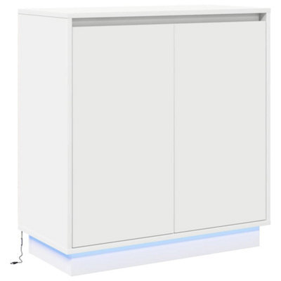 Berkfield Modern Led Sideboard In White - 71X34.5X75 Cm, Made From Engineered Wood