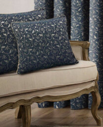 Intimates Elegant Piped Edge Polycotton Cushion, Zip Closure, Decorative Sofa And Bedroom Accessory - Blue