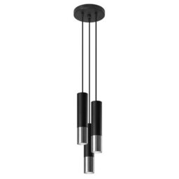 Sollux Lighting Loopez Steel Black/chrome 3P Light Classic Pendant Ceiling Light - thumbnail 3