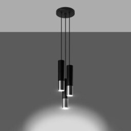 Sollux Lighting Loopez Steel Black/chrome 3P Light Classic Pendant Ceiling Light - thumbnail 2