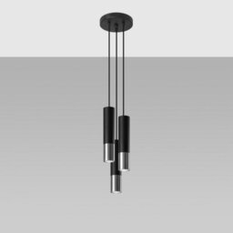 Luminosa Lighting Luminosa Loopez Cluster Drop Pendant Light Black, Chrome Gu10