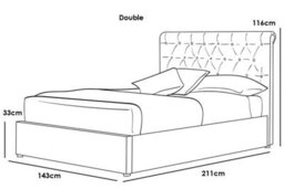 Thorpe Grey Velvet Gas Lift Ottoman Storage Bed Frame - Double 4Ft6 - thumbnail 4