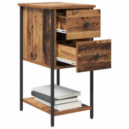Walplus Bedside Cabinet Old Wood 32 X 42 X 70 Cm Engineered Wood - thumbnail 3