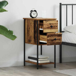 Walplus Bedside Cabinet Old Wood 32 X 42 X 70 Cm Engineered Wood - thumbnail 4