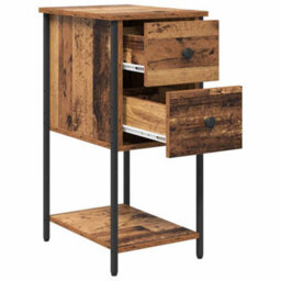 Walplus Bedside Cabinet Old Wood 32 X 42 X 70 Cm Engineered Wood - thumbnail 5