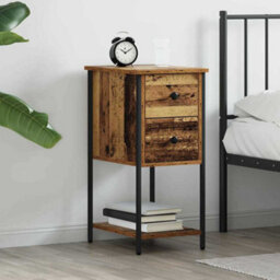 Walplus Bedside Cabinet Old Wood 32 X 42 X 70 Cm Engineered Wood