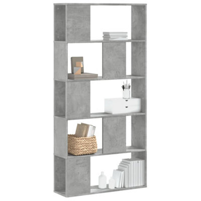 Berkfield Bookcase 5-Tier Concrete Grey 80.5X23.5X162.5 Cm Engineered Wood - image 1