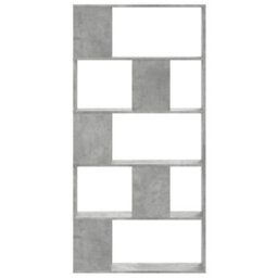 Berkfield Bookcase 5-Tier Concrete Grey 80.5X23.5X162.5 Cm Engineered Wood - thumbnail 3