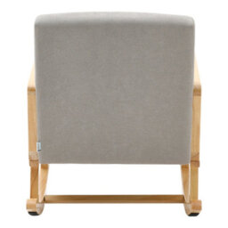 Darphe Linen Wooden Rocking Chair-Grey - thumbnail 4