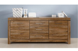 Impact Furniture Large Sideboard Dresser Wide Storage Cabinet Drawers 2M 200Cm Long Oak Effect Modern Farmhouse Gent - thumbnail 1