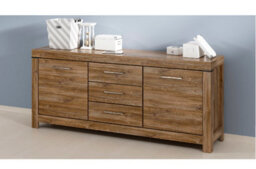 Impact Furniture Large Sideboard Dresser Wide Storage Cabinet Drawers 2M 200Cm Long Oak Effect Modern Farmhouse Gent - thumbnail 2