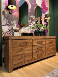 Impact Furniture Large Sideboard Dresser Wide Storage Cabinet Drawers 2M 200Cm Long Oak Effect Modern Farmhouse Gent - thumbnail 9