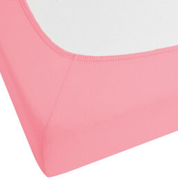 Beliani Fitted Sheet Janbu Cotton 200 X 200 Cm Coral - thumbnail 5