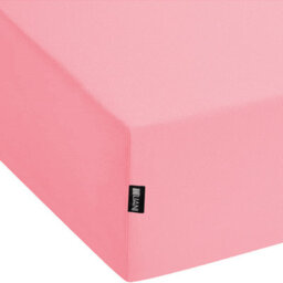 Beliani Fitted Sheet Janbu Cotton 200 X 200 Cm Coral - thumbnail 4