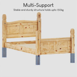 Single Bed High Foot End 3 Ft Solid Pine Wood Bedroom Furniture - thumbnail 5