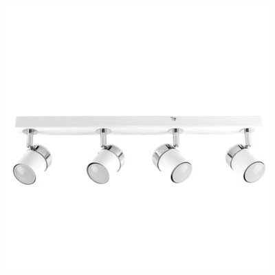 Valuelights Rosie Modern 4 Way Gloss White Straight Bar Ceiling Spotlight - image 1