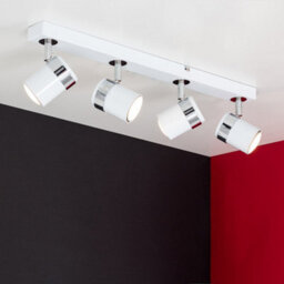 Valuelights Rosie Modern 4 Way Gloss White Straight Bar Ceiling Spotlight - thumbnail 5
