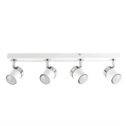 Valuelights Rosie Modern 4 Way Gloss White Straight Bar Ceiling Spotlight