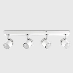 Valuelights Rosie Modern 4 Way Gloss White Straight Bar Ceiling Spotlight - thumbnail 4