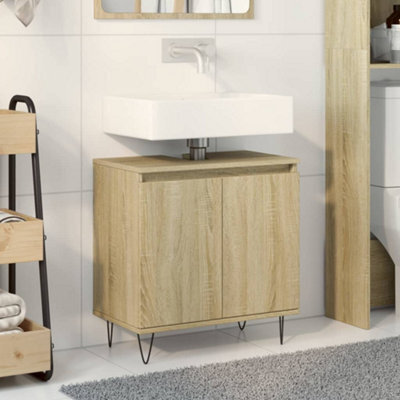 Berkfield Bathroom Cabinet Sonoma Oak 58X33X60 Cm Engineered Wood - image 1