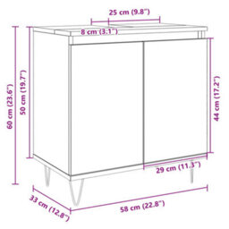 Berkfield Bathroom Cabinet Sonoma Oak 58X33X60 Cm Engineered Wood - thumbnail 9