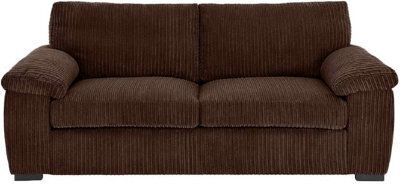 BlissFurniture Ltd Jumbo Cord Amalfi 3 Seater Sofa Stylish And Spacious Sofa For Modern Living Rooms Soft Cushions & Cozy Soft Cord Fabric In Brown - image 1