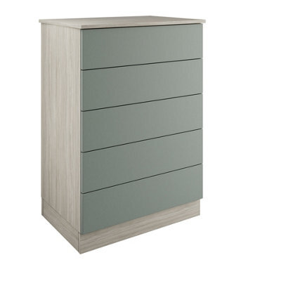 Bedroom Kit 5 Drawer Classic / Shaker Sage Green Tall Chest Of Drawers