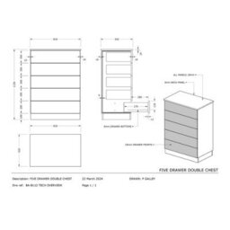 Bedroom Kit 5 Drawer Classic / Shaker Sage Green Tall Chest Of Drawers - thumbnail 5
