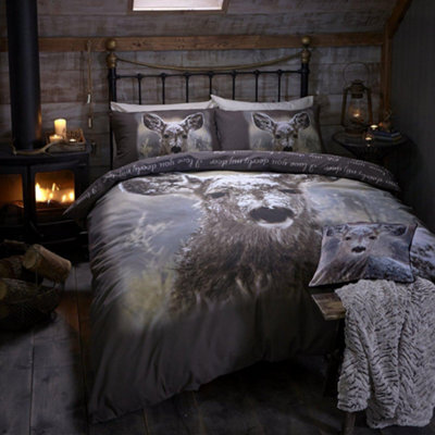 Catherine Lansfield Oh Deer Duvet Quilt Cover Set - Double Bed - image 1